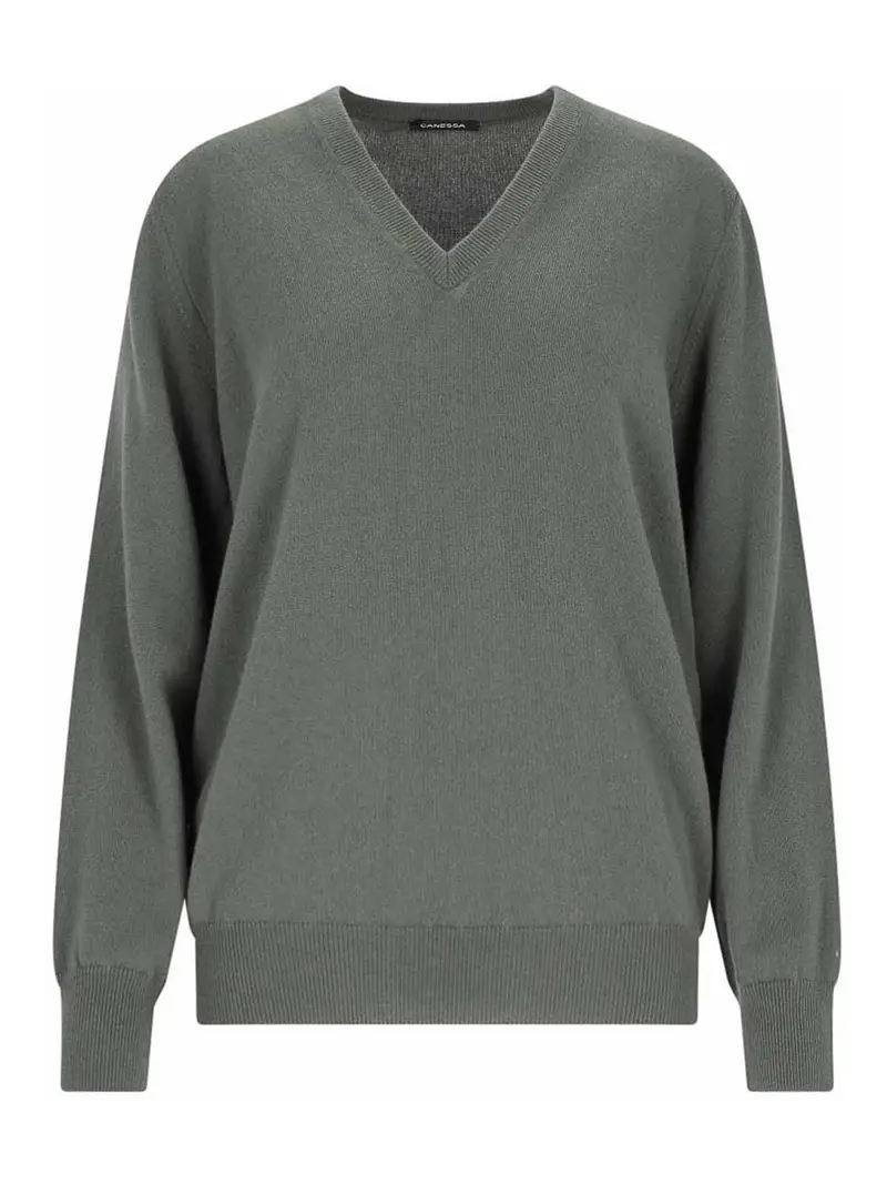 Maglione scollo a V Verde