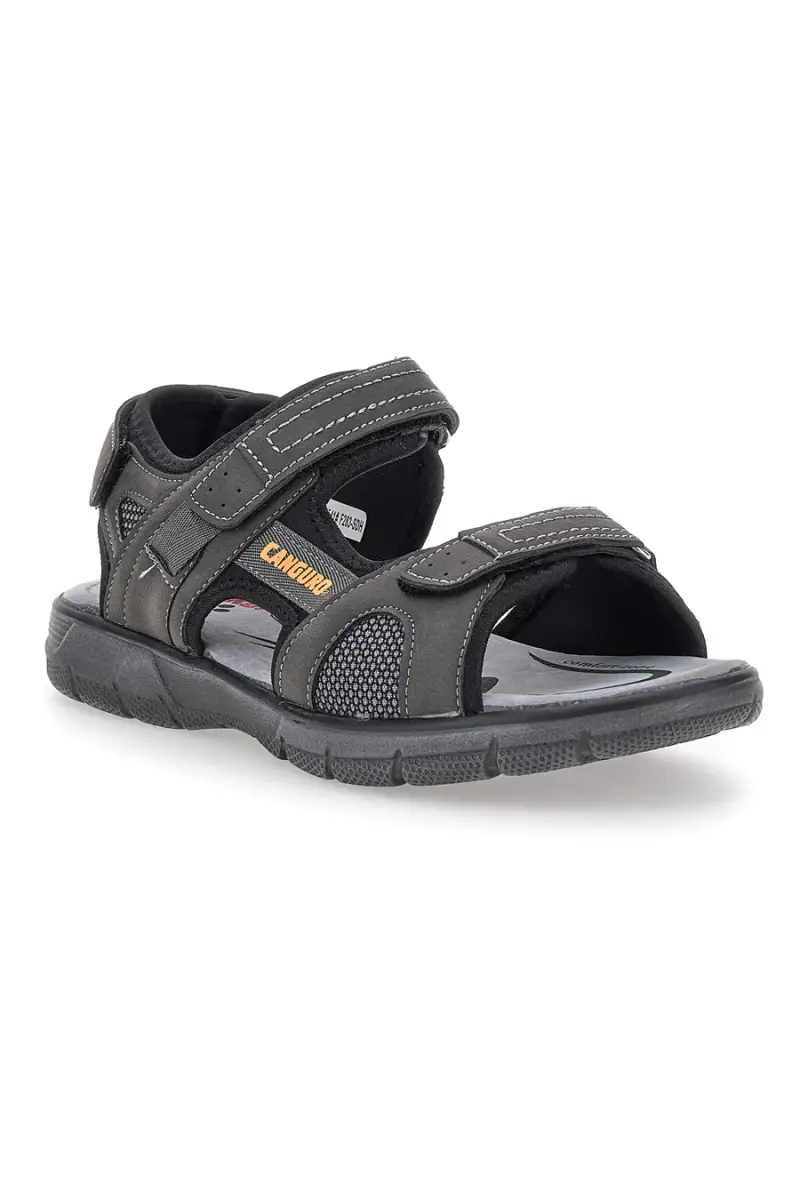 Sandali Grigi Con Strappi in Velcro Canguro 1015 [GRIGIO] miniatura 2