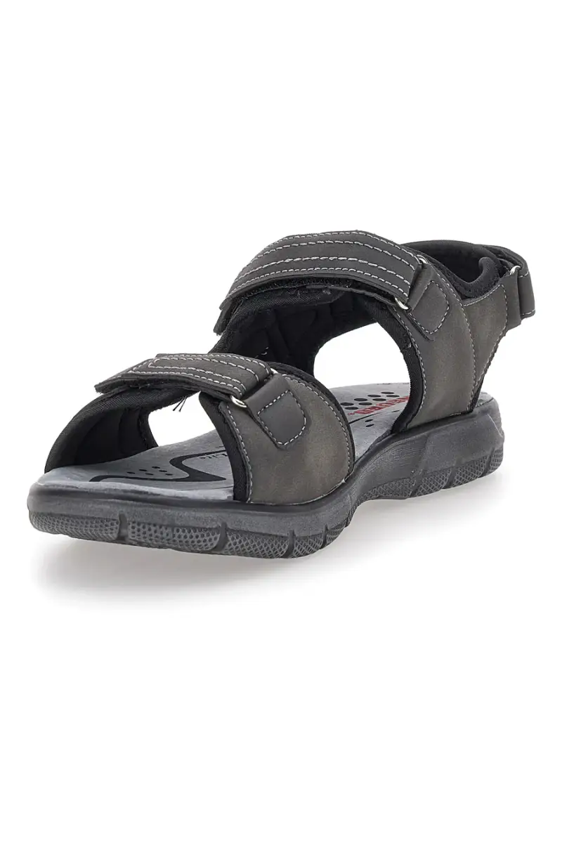 Sandali Grigi Con Strappi in Velcro Canguro 1015 [GRIGIO] miniatura 3