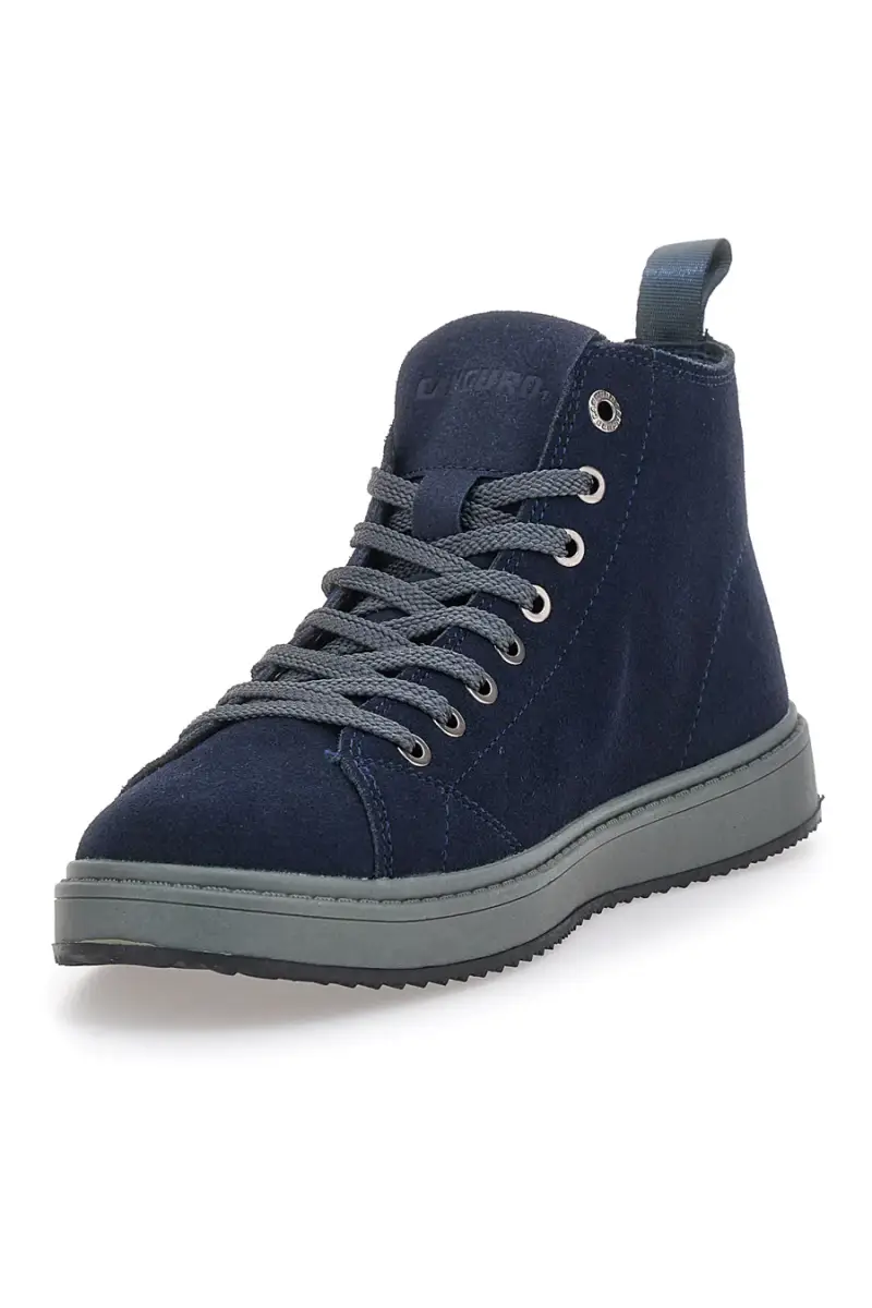 Sneakers blu in camoscio con suola in gomma Canguro CA817 [BLUE] miniatura 3