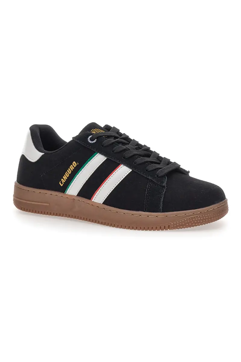 Sneakers nere con bande bianche CANGURO 591 [NERO] miniatura 2