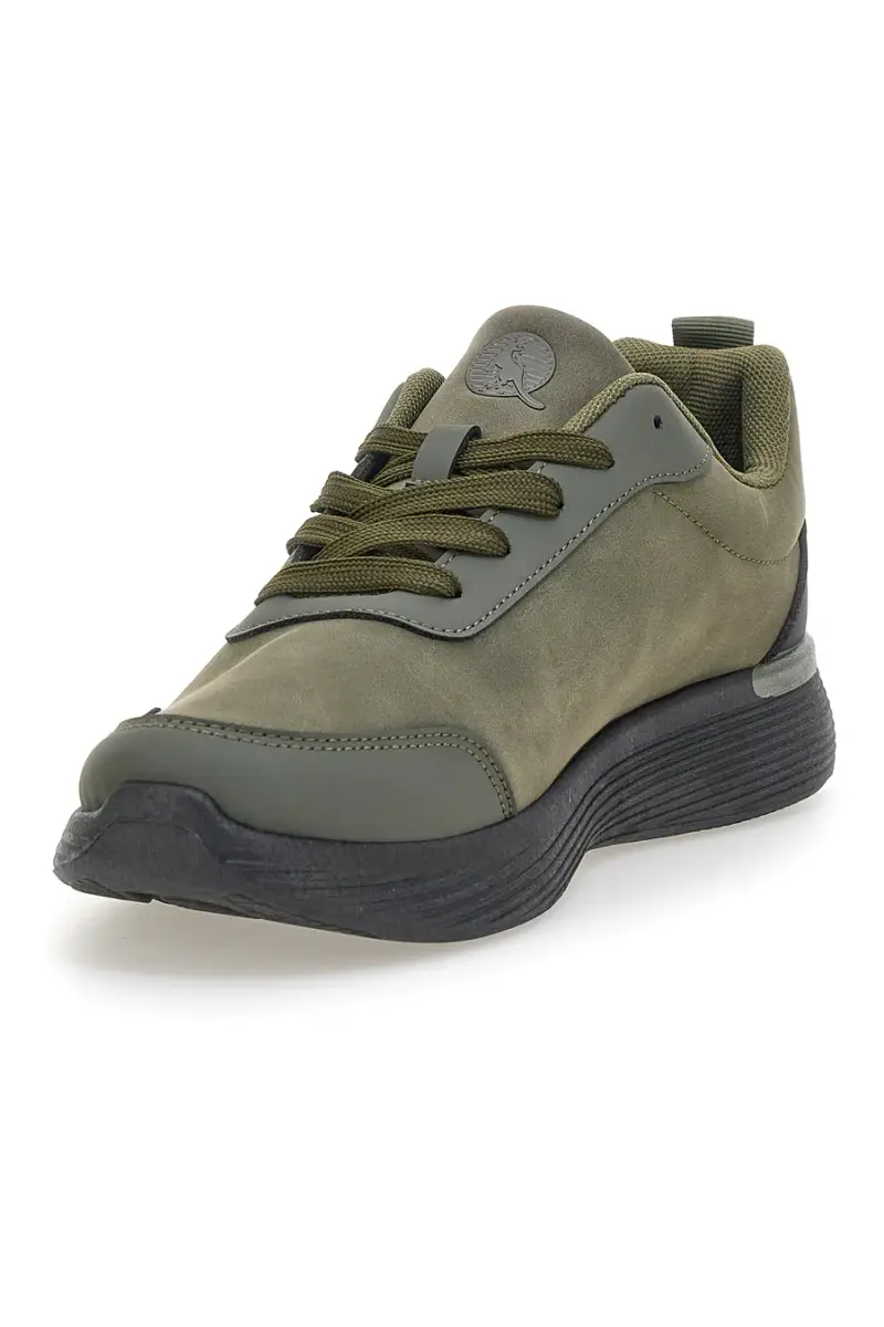 Sneakers verdi con inserti neri e suola flessibile Canguro CA1241 [MILITARE] miniatura 3