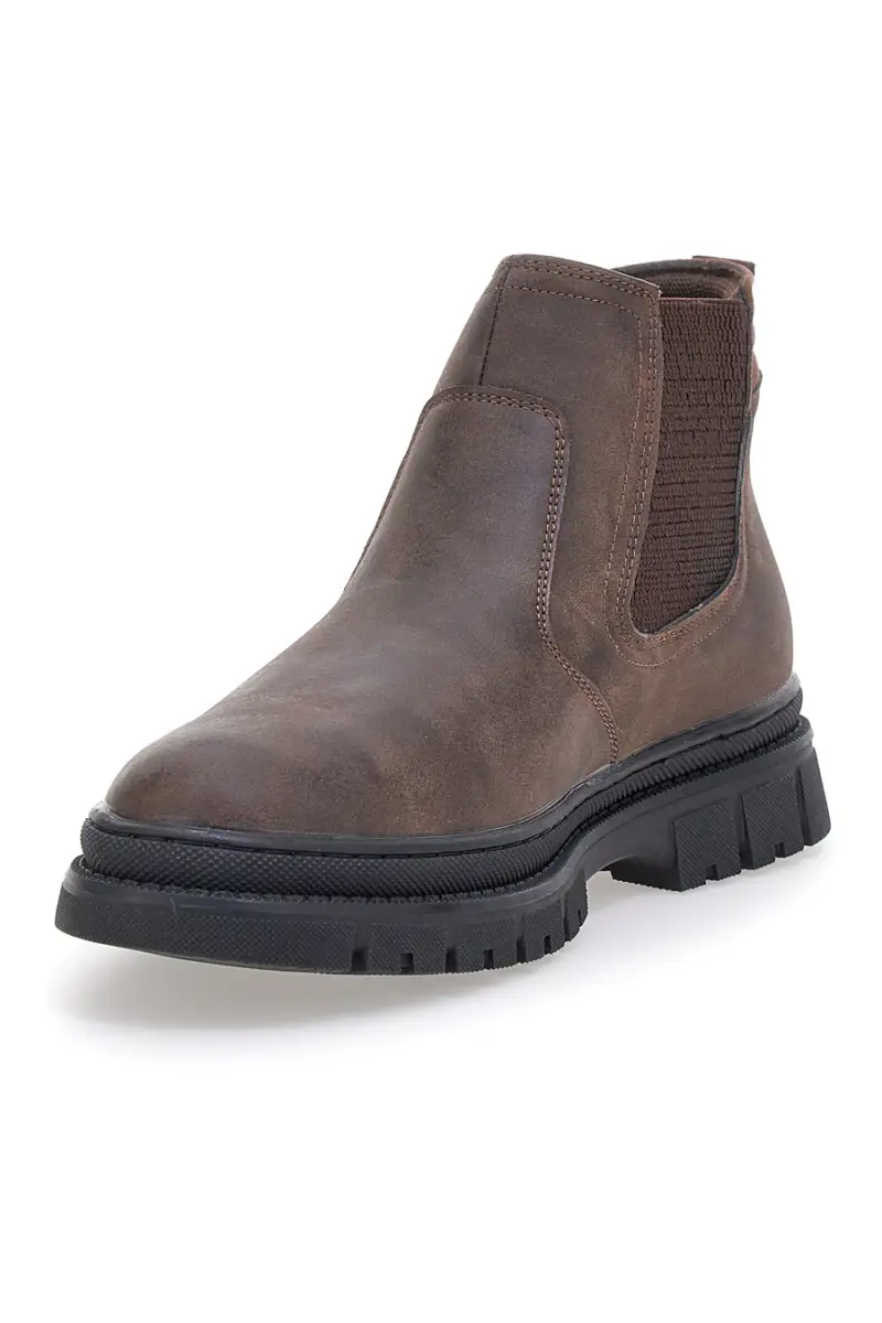 Stivaletti Beatles marroni con inserti elastici Canguro CA877 [TESTA DI MORO] miniatura 3