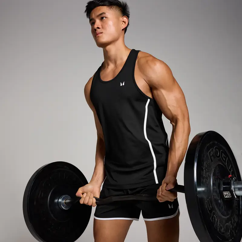 Canotta a spalline sottili MP Tempo Binding da uomo - Nera - S miniatura 3