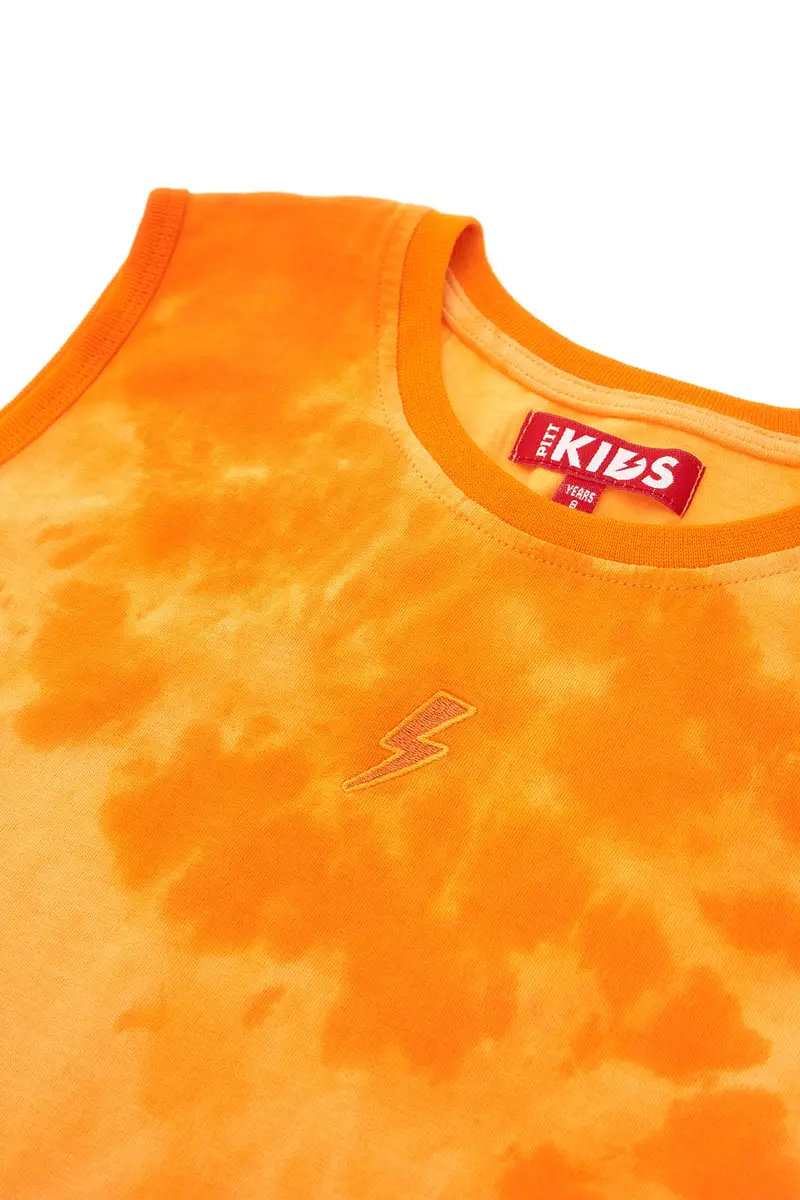 Canotta Arancione Effetto Tie-Dye Pitt Kids PT-B-T-05037 miniatura 2
