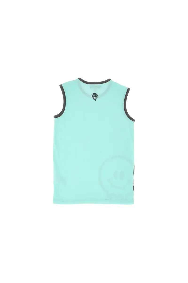 Canotta Azzurra Play It Easy con Smile Grigio PITT KIDS PT-K-T-7022 miniatura 2