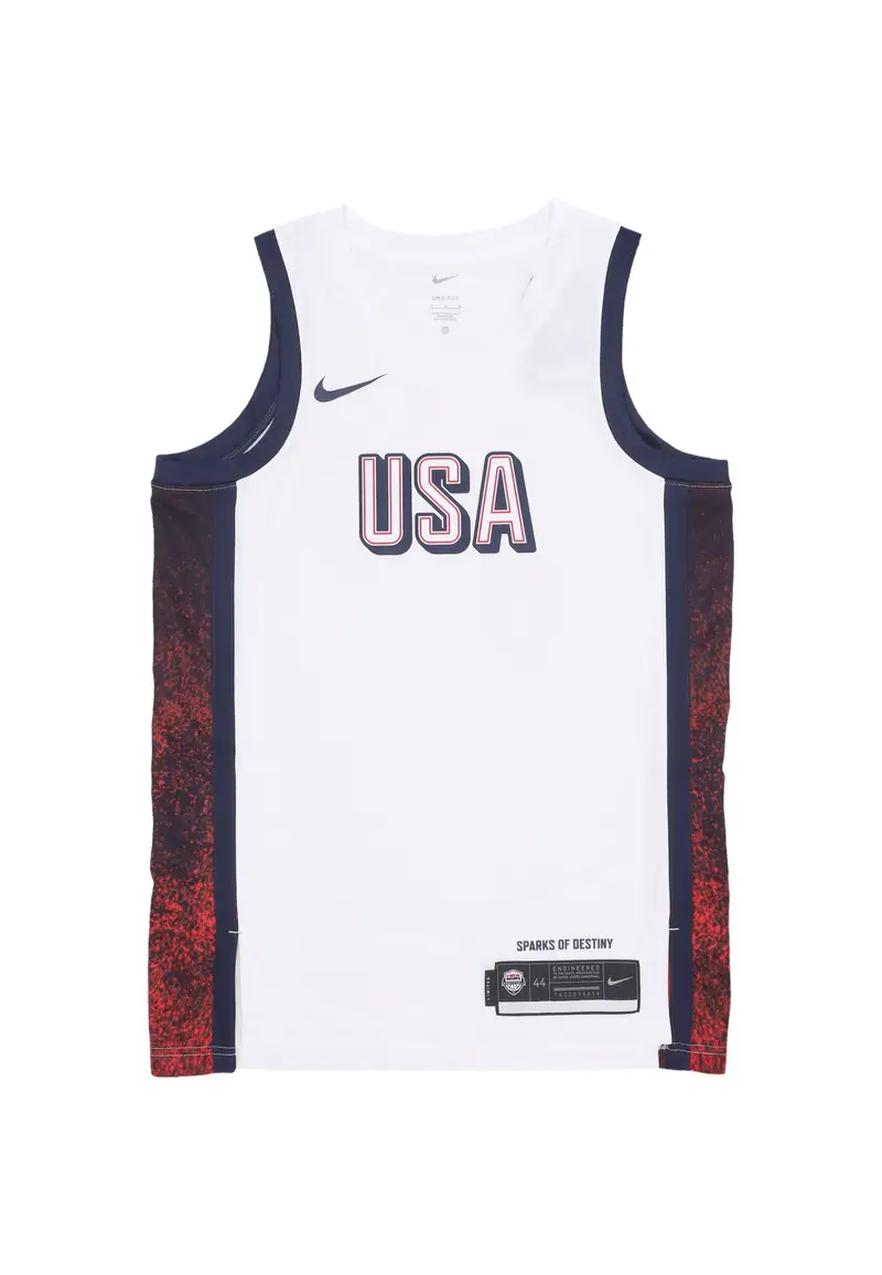 Canotta Basket Uomo Limited Home Basketball Jersey Team Usa White/sport Red/obsidian