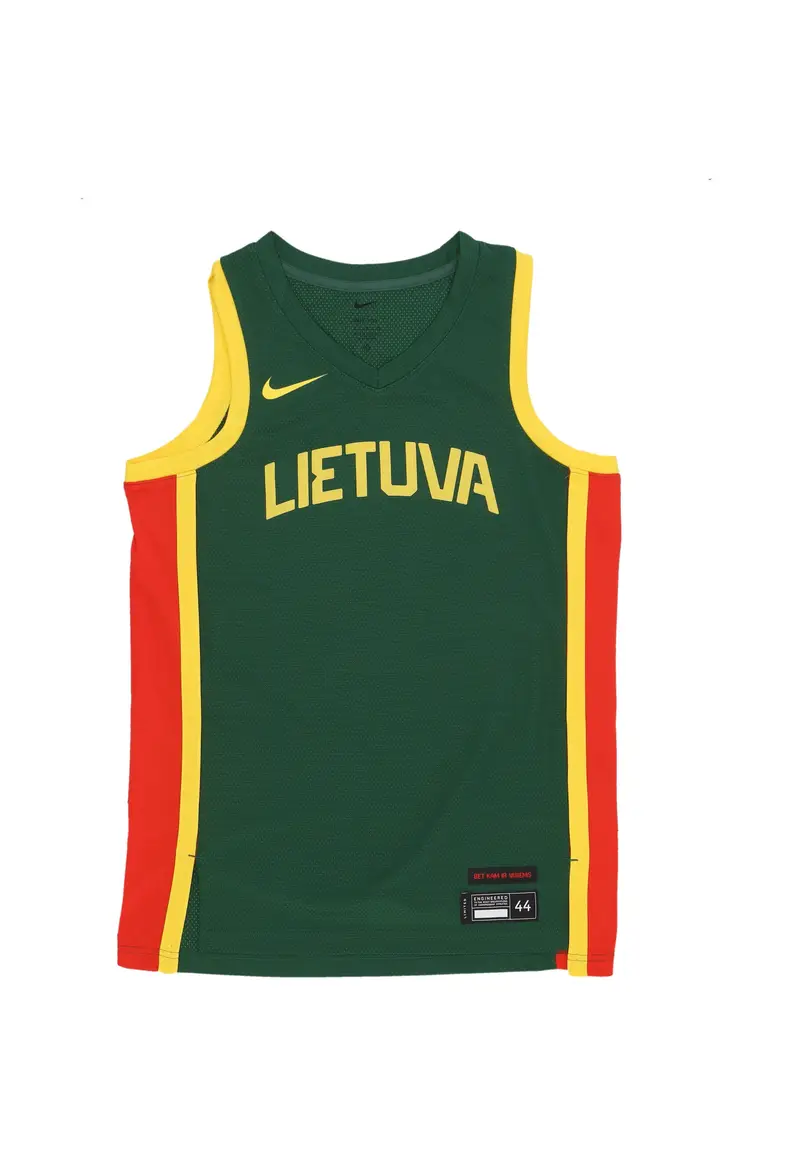 Canotta Basket Uomo Limited Road Basketball Jersey Team Lithuania Gorge Green/chile Red