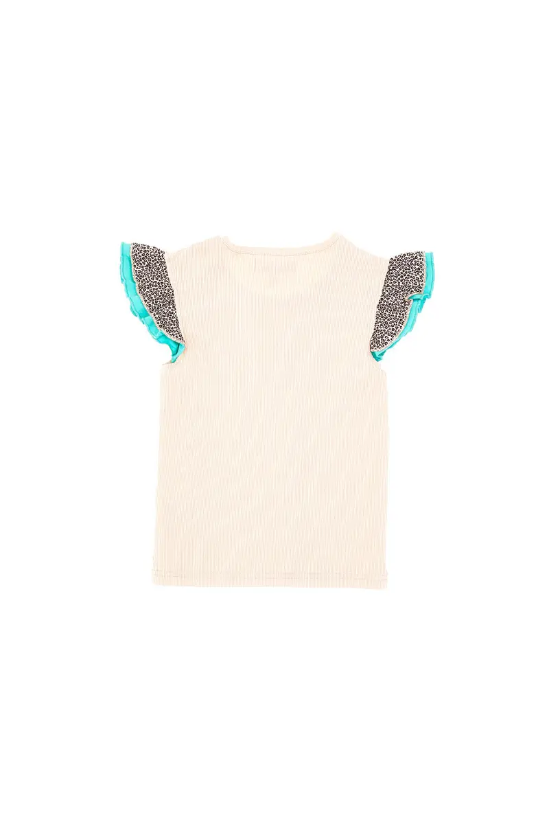 Canotta Beige Con Trama Animalier Pitt Kids PT-K-T-7010 miniatura 2