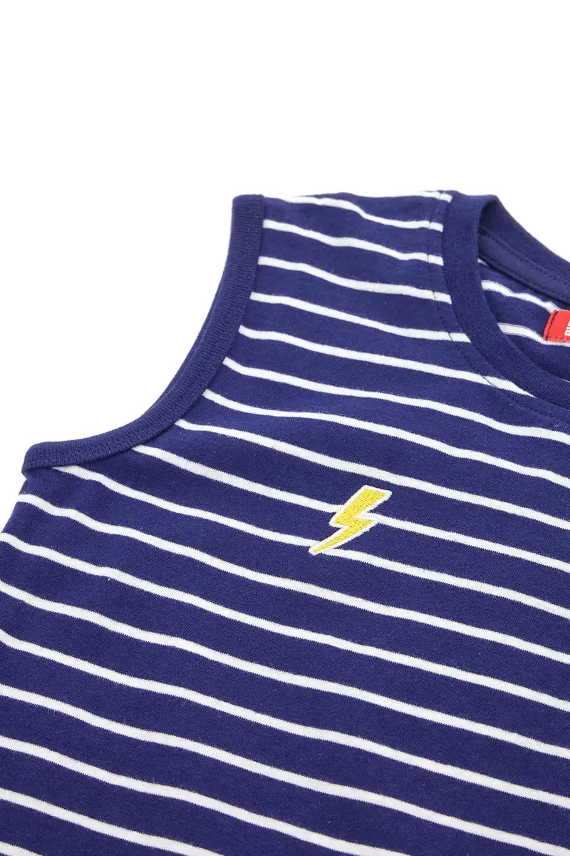 Canotta Blu con Righe Bianche Pitt Kids PT-B-T-05008 miniatura 3