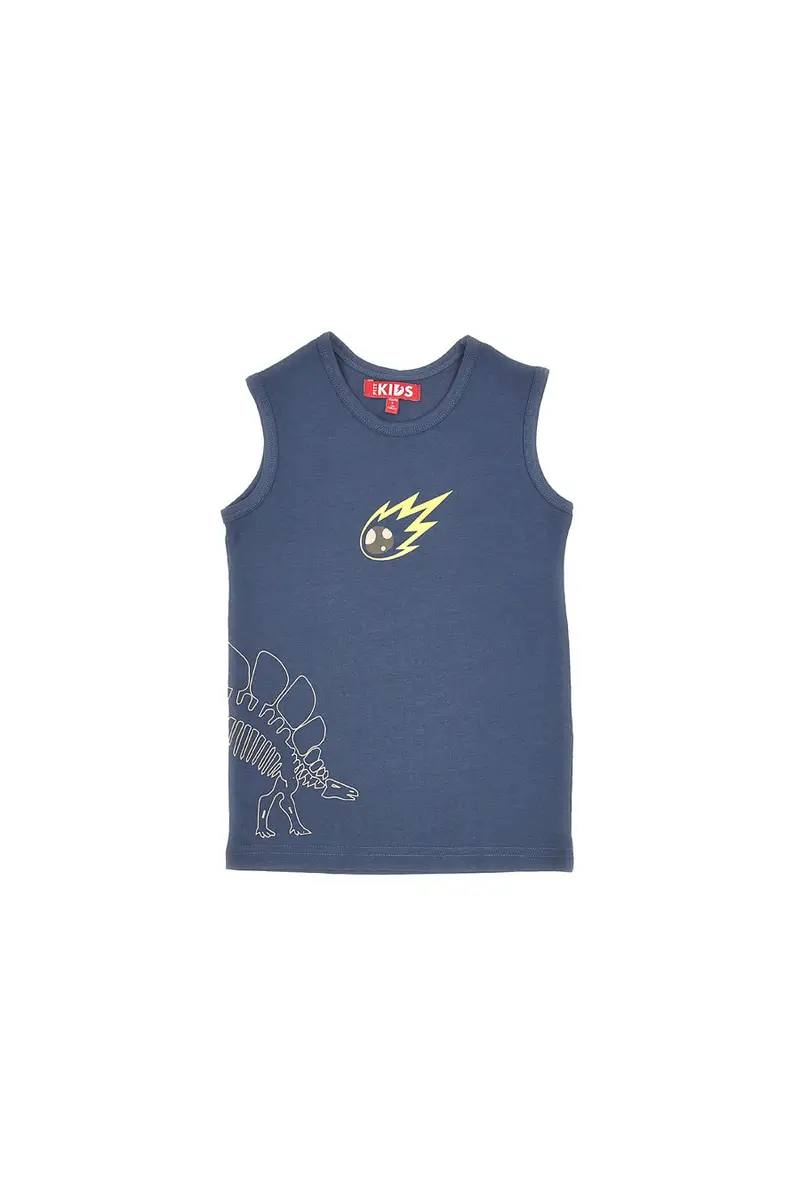 Canotta Blu Con Stampa Dinosauro Pitt Kids PT-K-T-7012