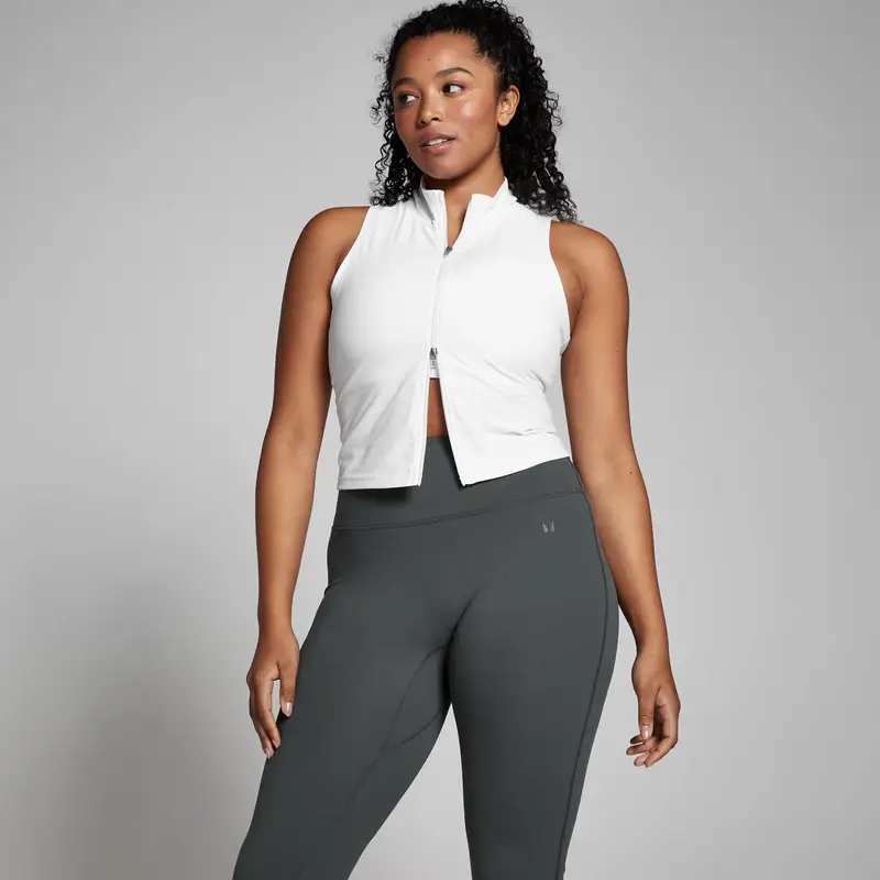 Canotta con cerniera MP Tempo da donna - Bianca - XS