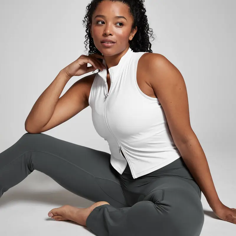 Canotta con cerniera MP Tempo da donna - Bianca - XS miniatura 3