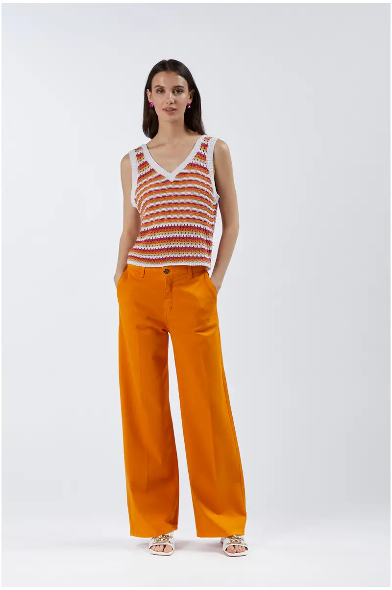 canotta crochet multicolor multifuxia