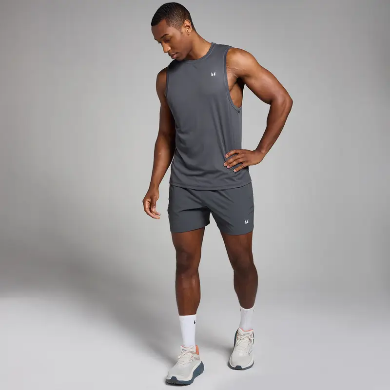 Canotta sportiva con trama a griglia MP Active da uomo - Grigio scuro - XS miniatura 2