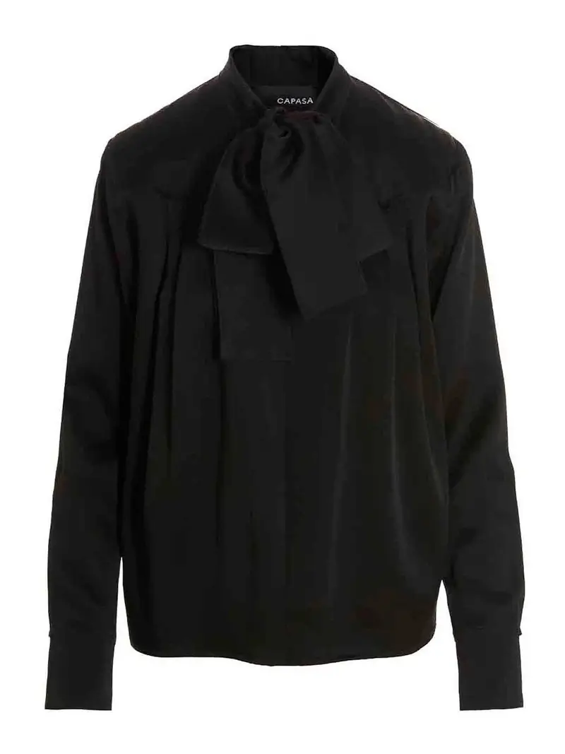 Blusa con sciarpina Nero