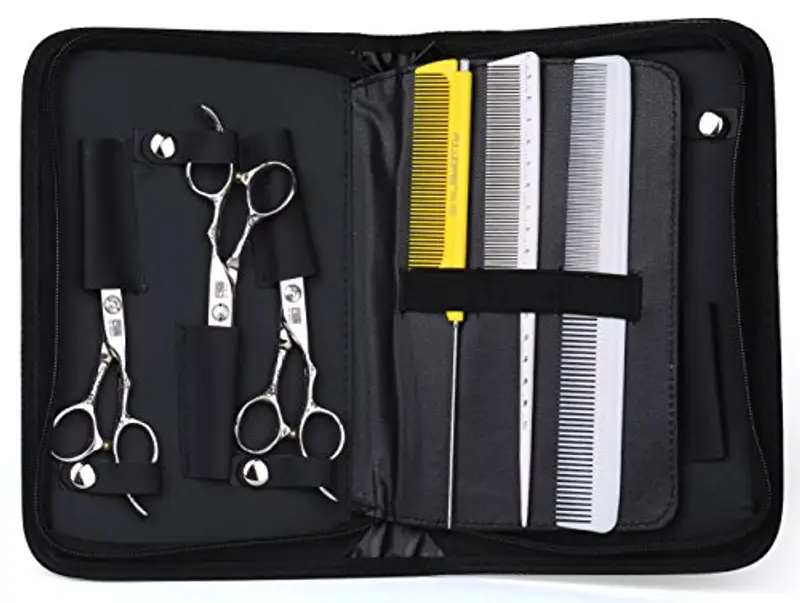 Capiente astuccio portaforbici da parrucchiere e barbiere, in pelle sintetica miniatura 2