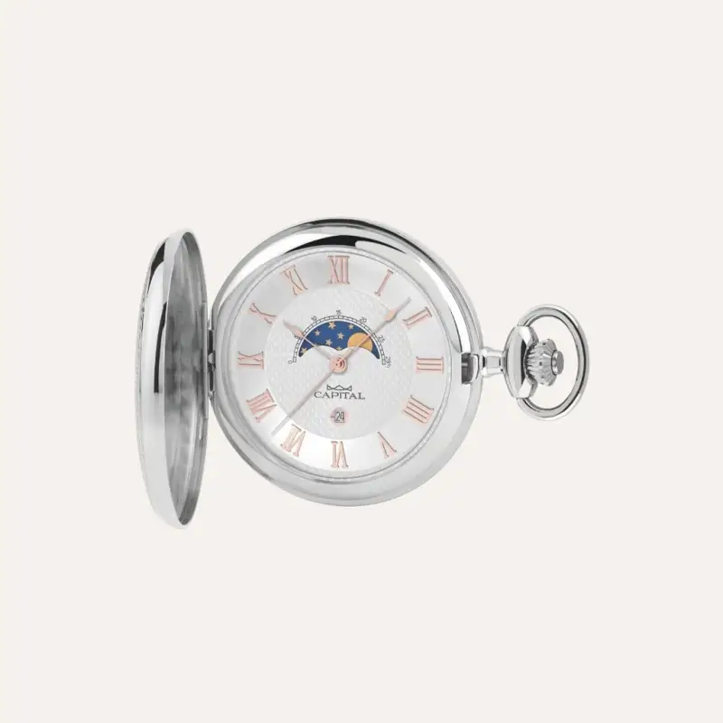 Orologio da Tasca Al Quarzo Capital con Fasi Lunari Tx195-02