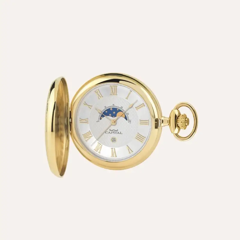 Orologio da Tasca Al Quarzo Capital con Fasi Lunari Tx196
