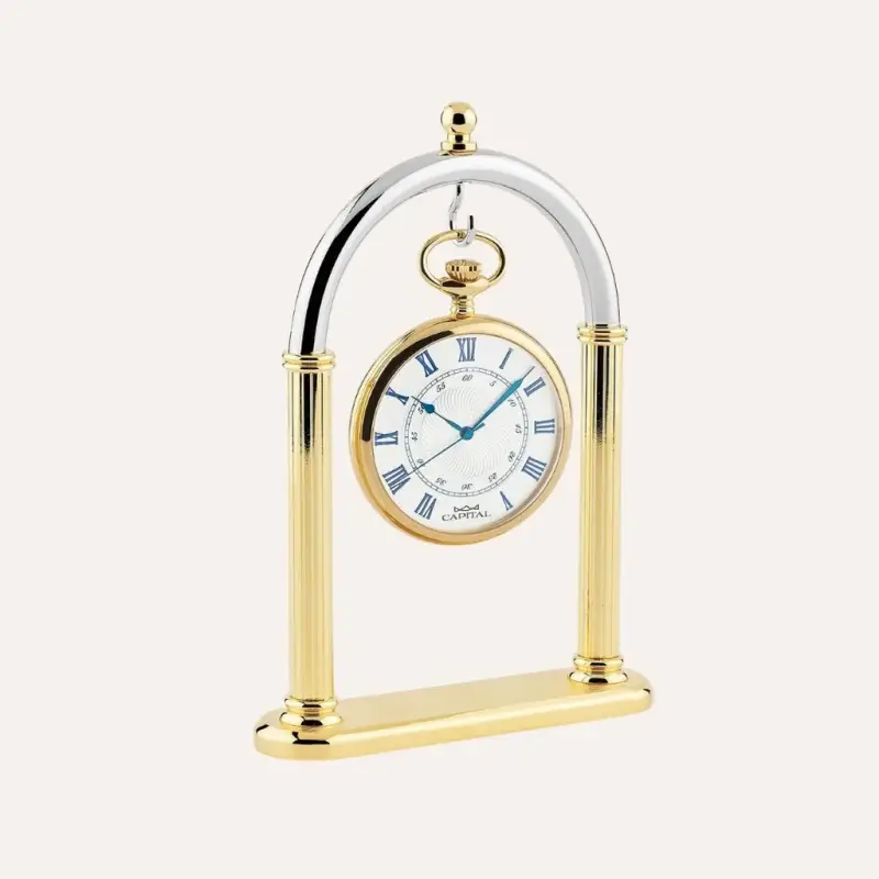 Set Orologio da Tasca Capital in Metallo e Stand in Metallo