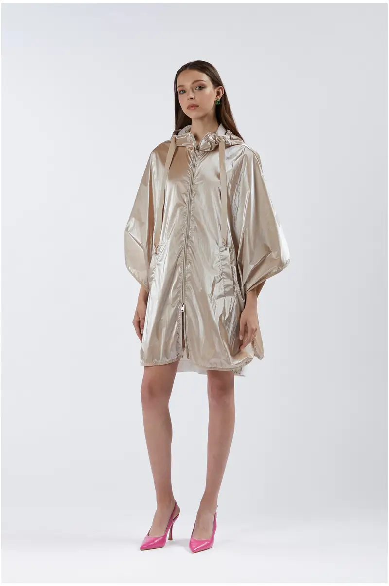 cappa in nylon superlucido platino taglia unica
