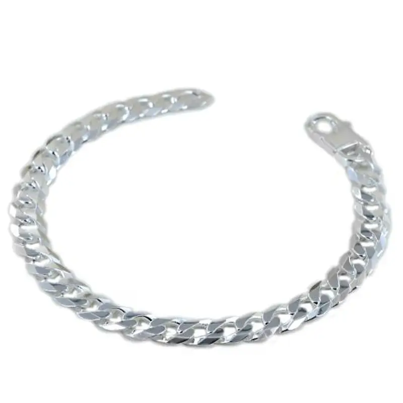 bracciale da uomo in argento maglia groumette medium