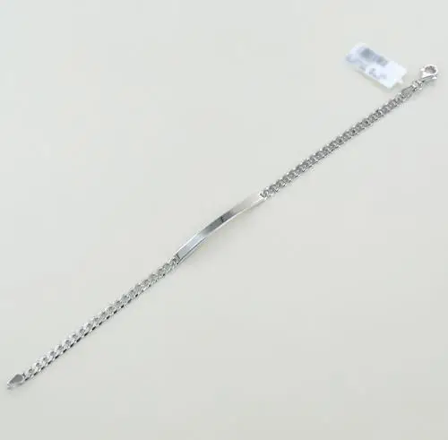 bracciale in argento lucido con targhetta per incisione small miniatura 4