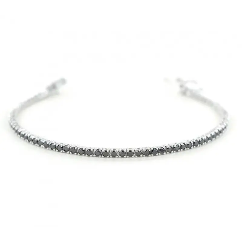 bracciale tennis in argento e zirconi neri 18 cm - 2.50 mm