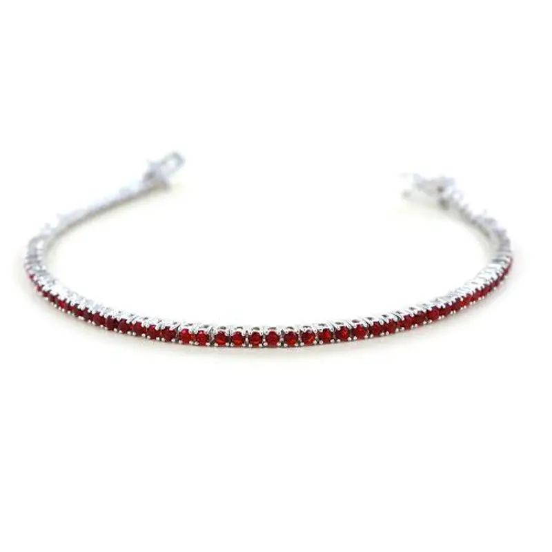 bracciale tennis in argento e zirconi rossi 18 cm - 2.30 mm