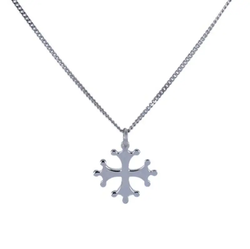 catena con ciondolo croce pisa grande in argento