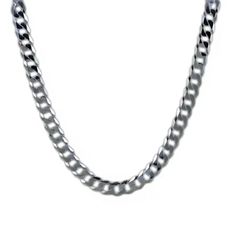 catena in argento maglia groumette large 70 cm