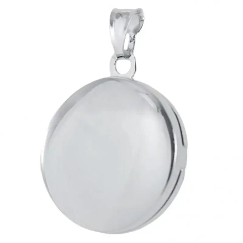 ciondolo portaricordi rotondo in argento portafoto