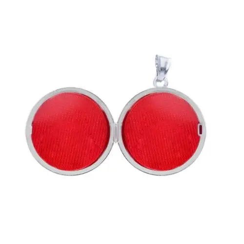 ciondolo portaricordi rotondo in argento portafoto miniatura 4