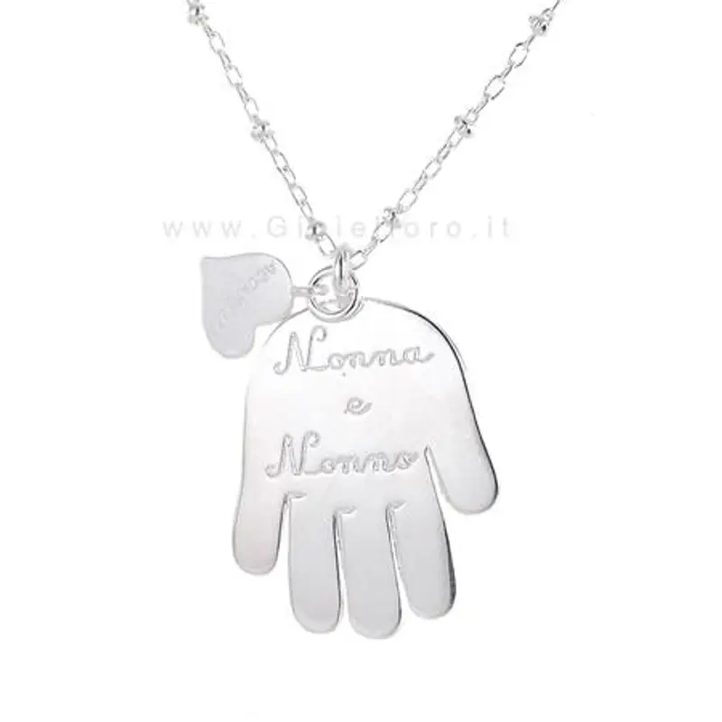 collana con ciondolo accarezza pancione in argento lpc57