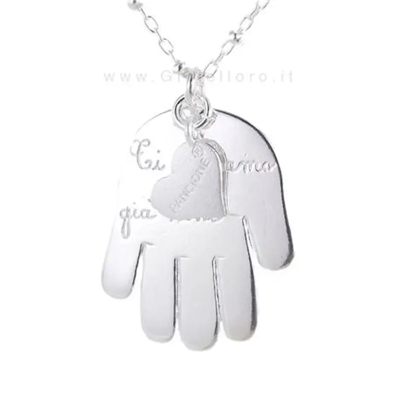 collana con ciondolo accarezza pancione in argento lpc60