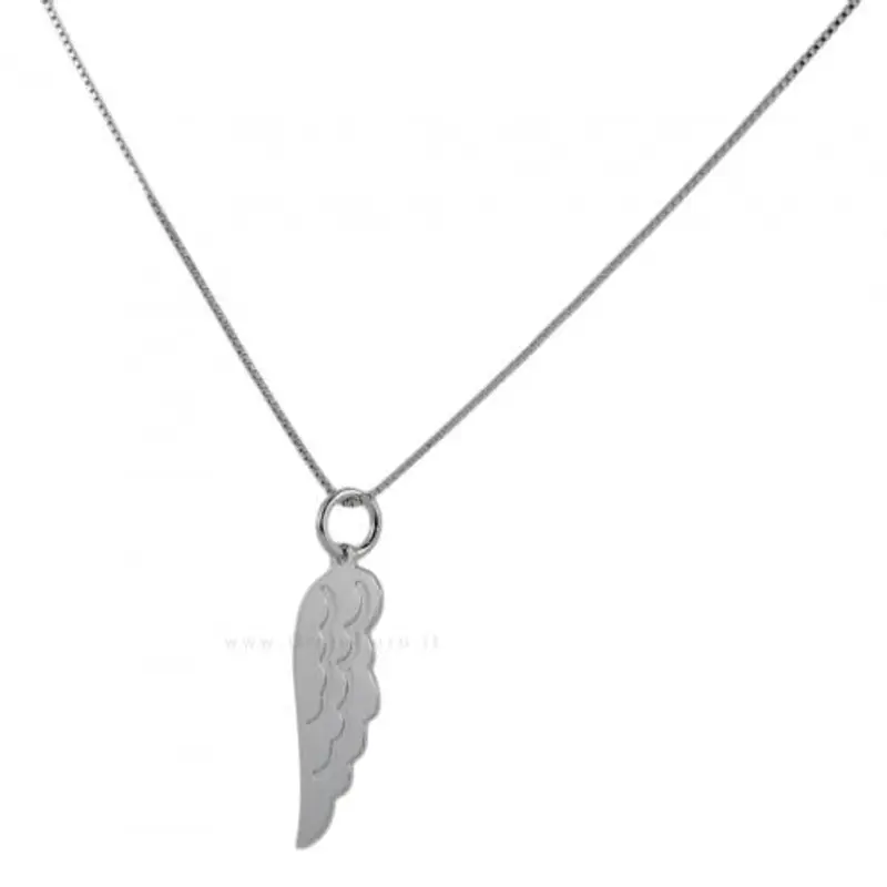 collana con ciondolo ala in argento