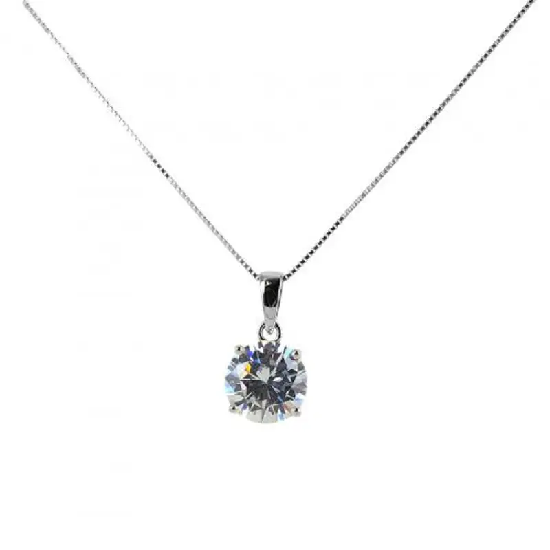 collana con ciondolo punto luce in argento 10 mm