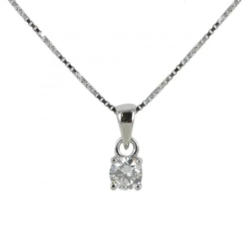collana con ciondolo punto luce in argento 4 mm