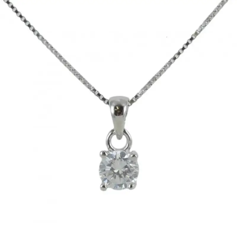 collana con ciondolo punto luce in argento 5 mm