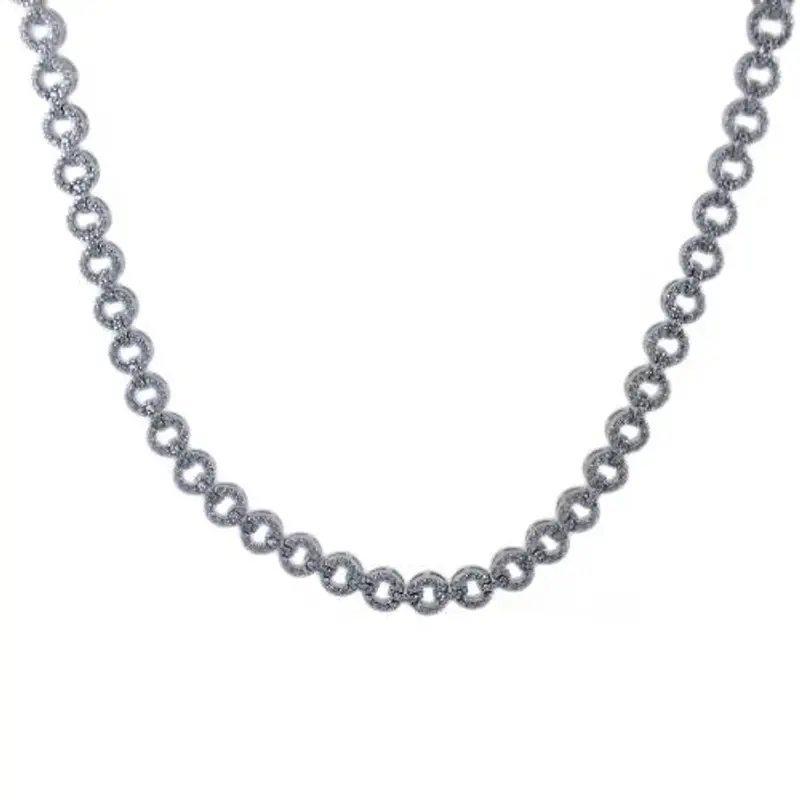 collana elegante in argento con zirconi