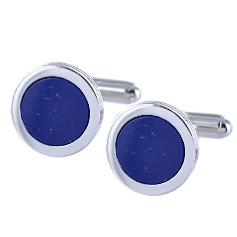 gemelli in argento e resina blu