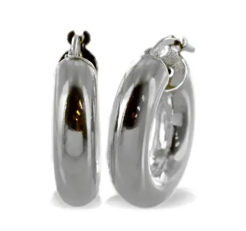 orecchini a cerchio bombati in argento piccolo 20 mm