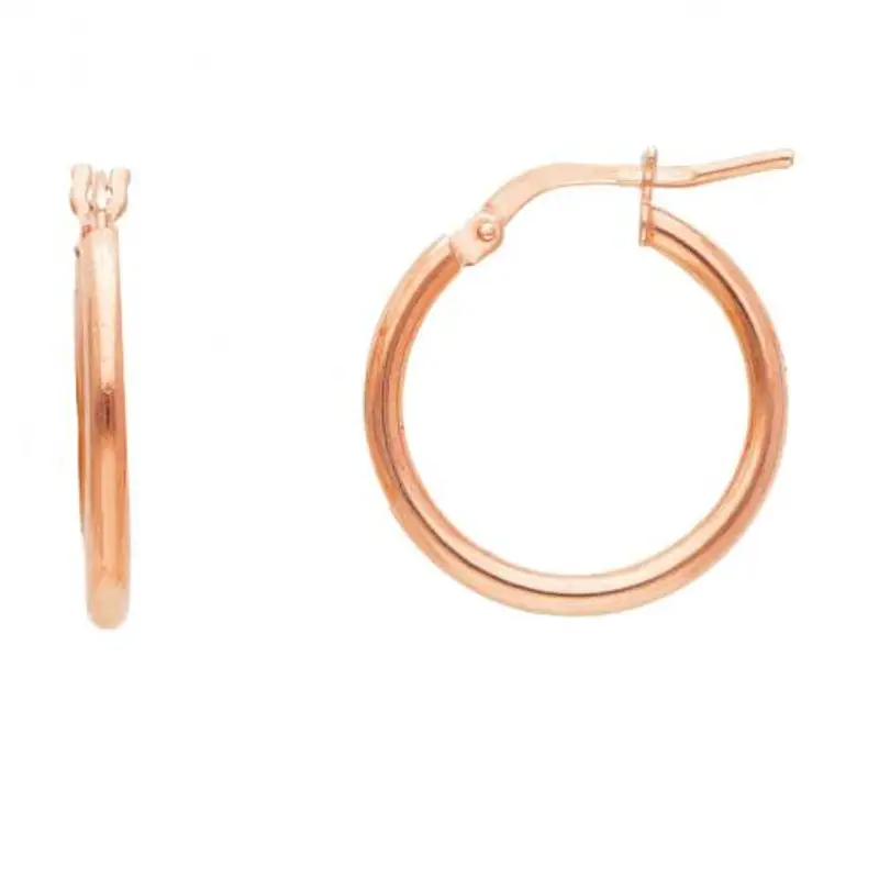 orecchini a cerchio in argento rosa piccoli 19 mm orecchini campanella sottile