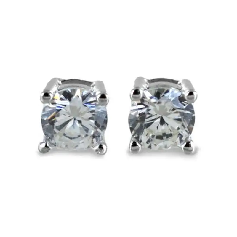 orecchini punto luce molto piccoli in argento con zirconi 2.70 mm