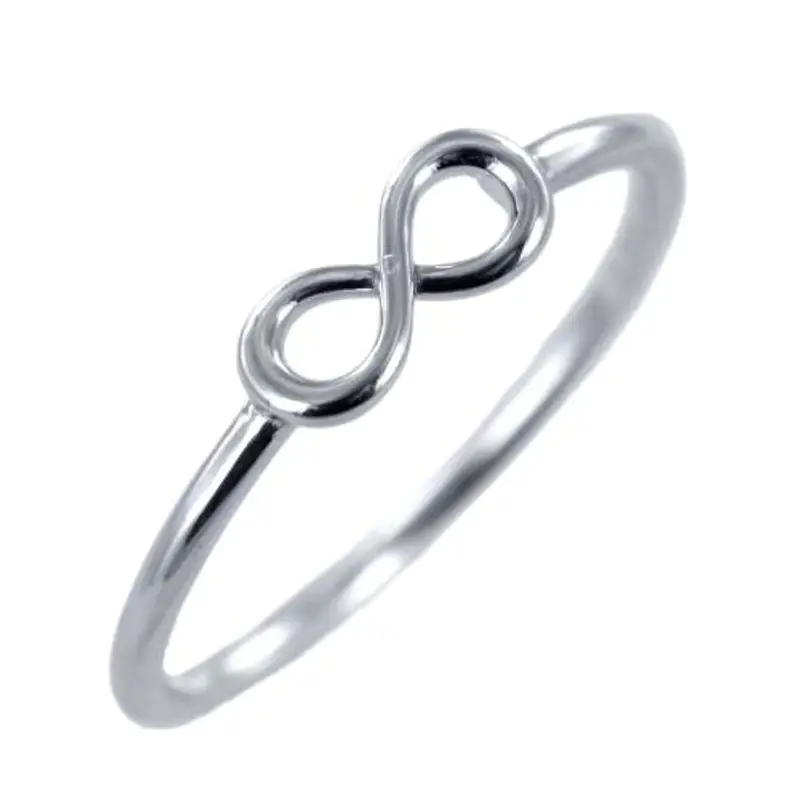 anello da donna con infinito mini in oro bianco