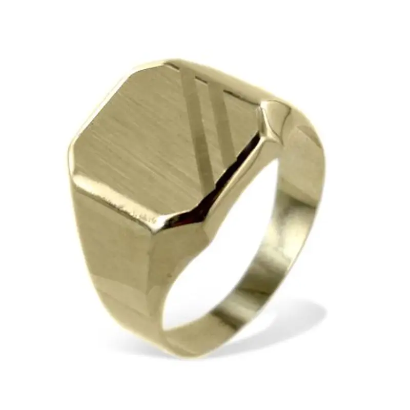 anello da uomo da mignolo con scudo in oro giallo