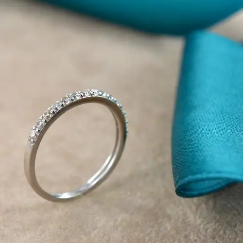 anello riviera con zirconi in oro bianco miniatura 2