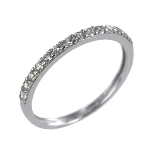 anello riviera con zirconi in oro bianco