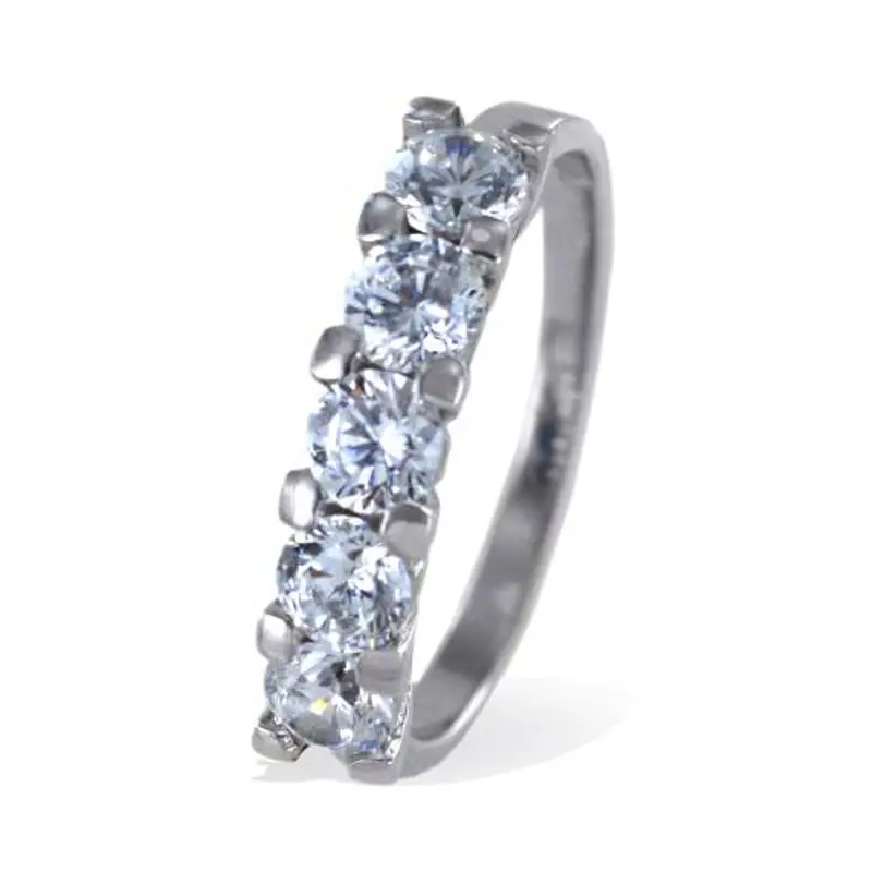 anello riviera in oro bianco con zirconi