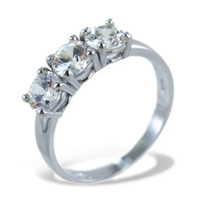 anello trilogy in oro con zirconi